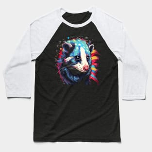 Patriotic Opossum Baseball T-Shirt